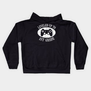 Leveled Up To 1st Grade Gamer Back To School First Day Boys Kids Hoodie